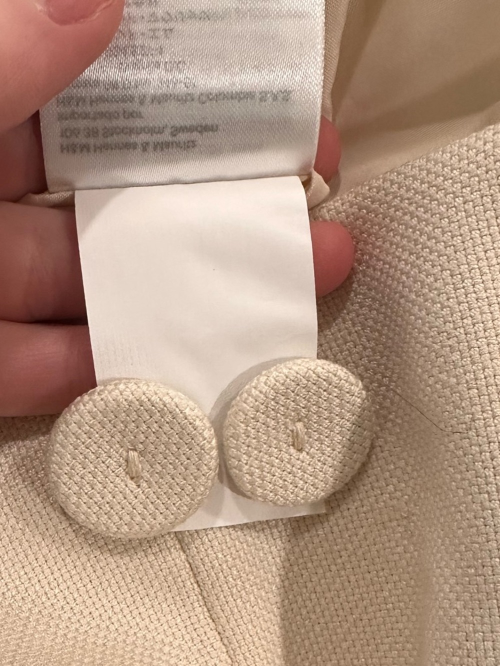 H&M Women’s Cream Padded Collarless Blazer Size M - Picture 5 of 5
